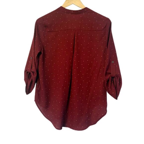 LUSH Warren Split Neck Polka Dot 3/4 Sleeve Blouse | S - Picture 3 of 7